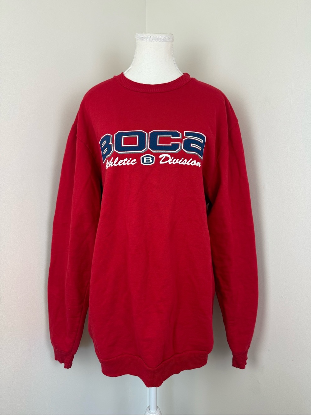 Vintage Boca 100% Cotton Sweatshirt Red Size Medium